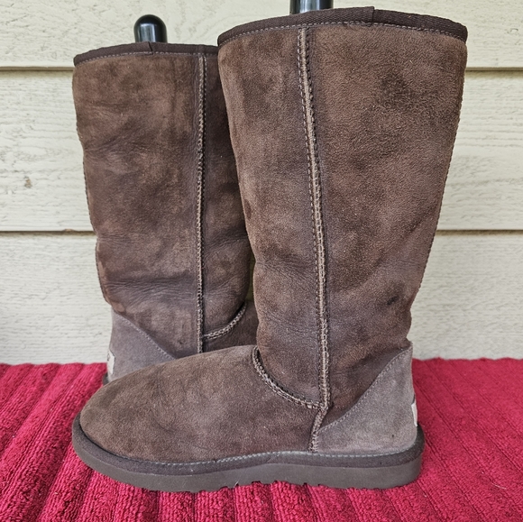 Ugg Australia Classic Tall Suede Sheepskin Lining Boots Women's Size:7 - Picture 6 of 9